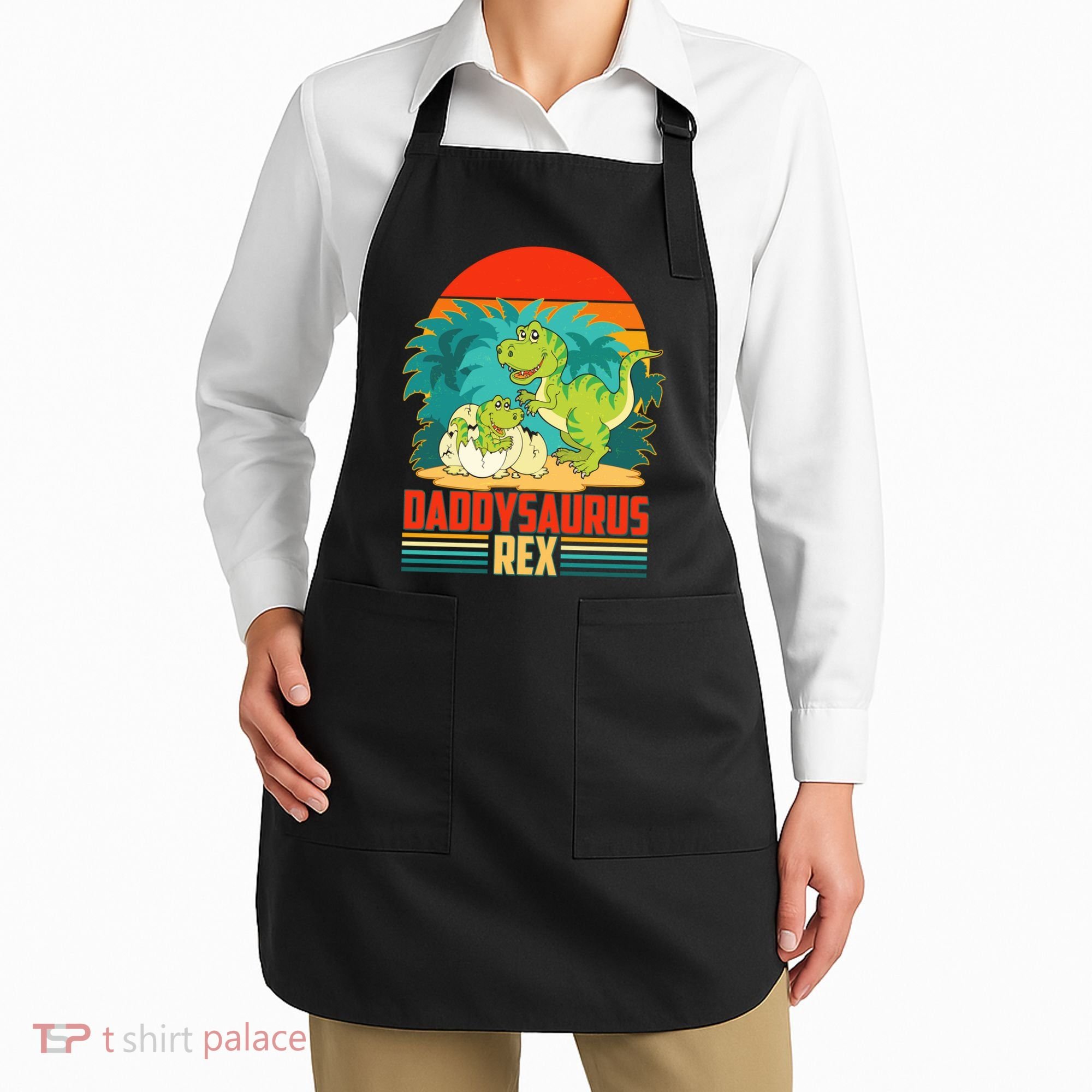 Funny Cute Daddysaurus Rex Apron