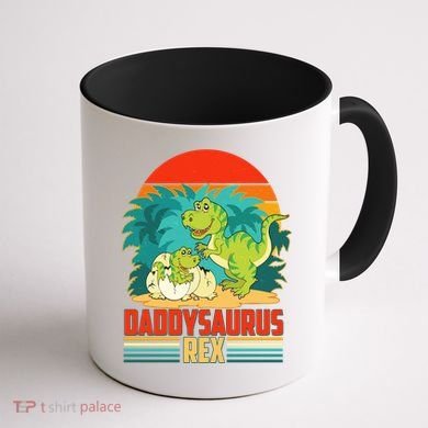 Funny Cute Daddysaurus Rex Coffee Mug back