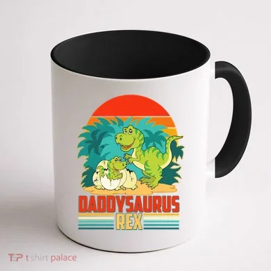 Funny Cute Daddysaurus Rex Coffee Mug back