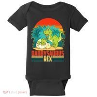 Funny Cute Daddysaurus Rex Baby Bodysuit thumb 0