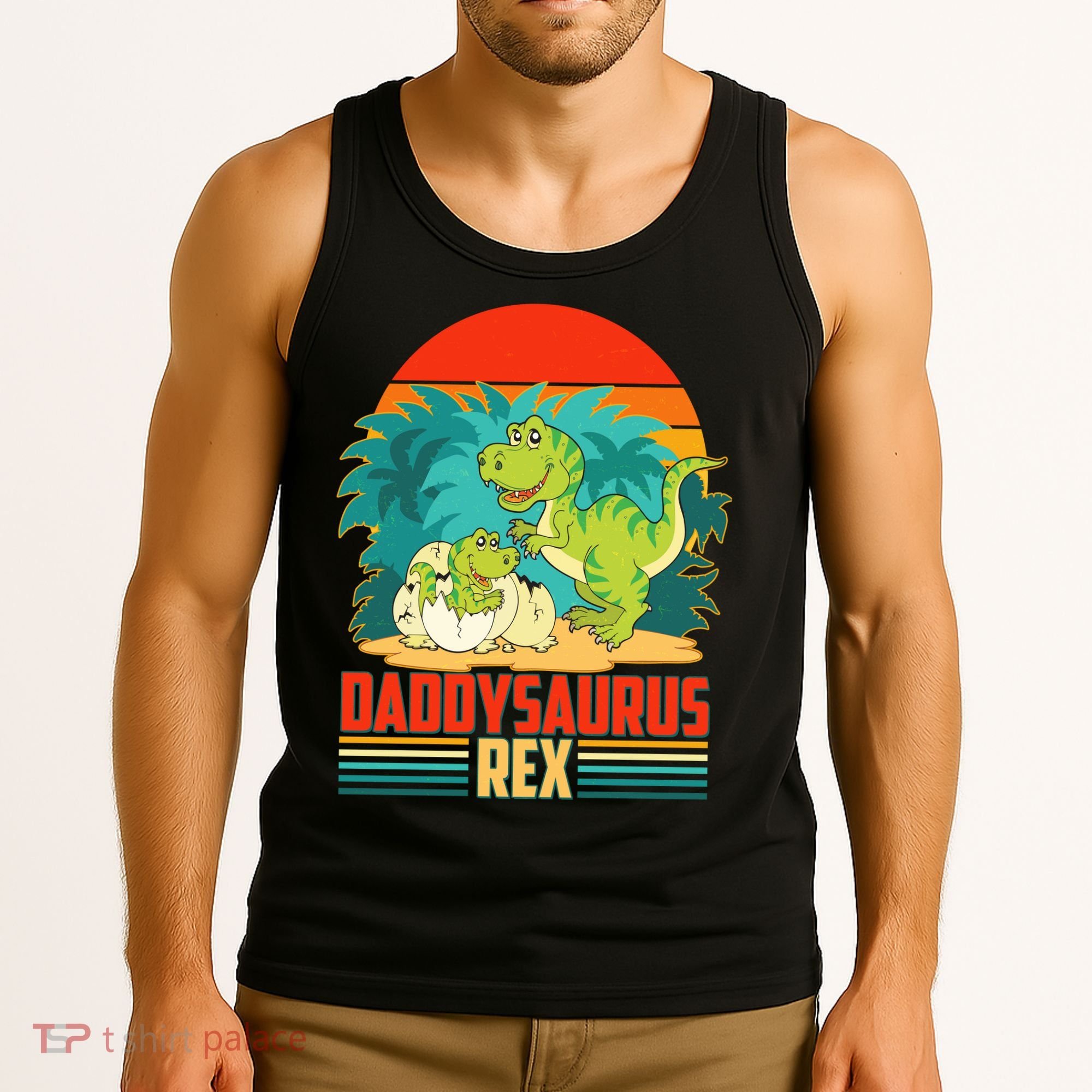 Funny Cute Daddysaurus Rex Tank Top