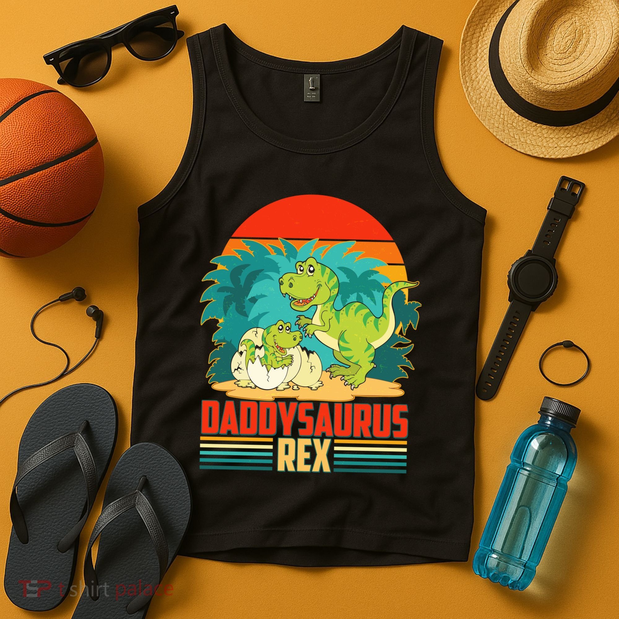 Funny Cute Daddysaurus Rex Tank Top