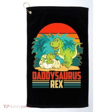 Funny Cute Daddysaurus Rex Golf Towel
