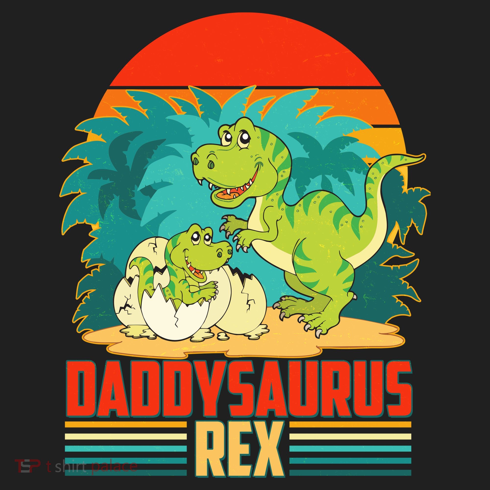 Funny Cute Daddysaurus Rex Golf Towel