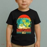 Funny Cute Daddysaurus Rex Toddler T-Shirt thumb 2