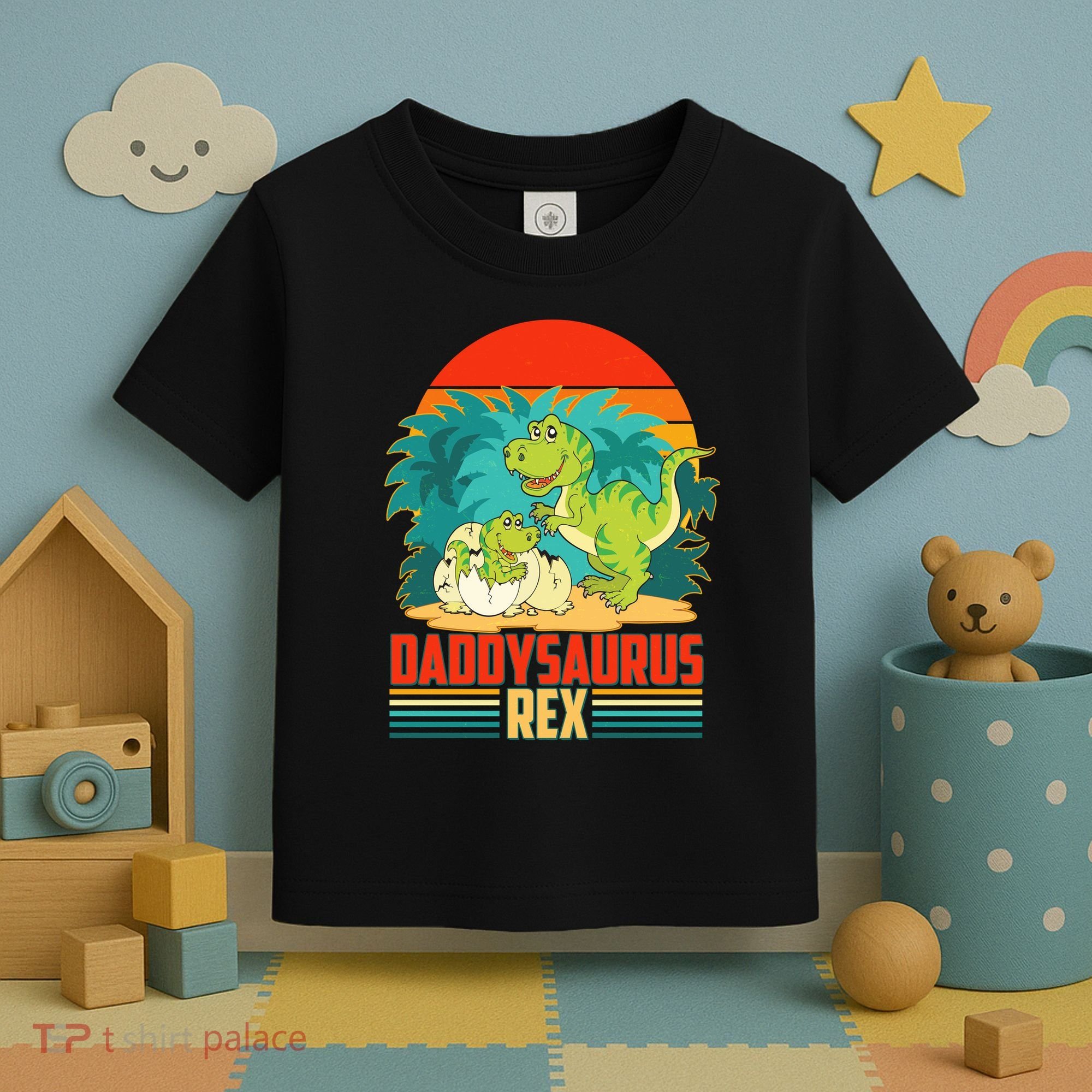 Funny Cute Daddysaurus Rex Toddler T-Shirt