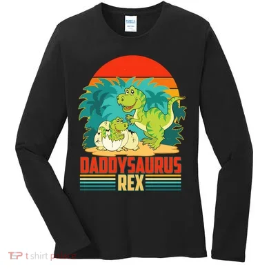 Funny Cute Daddysaurus Rex Women's Long Sleeve Shirt