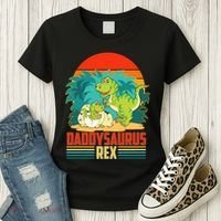 Funny Cute Daddysaurus Rex Women's T-Shirt thumb 3