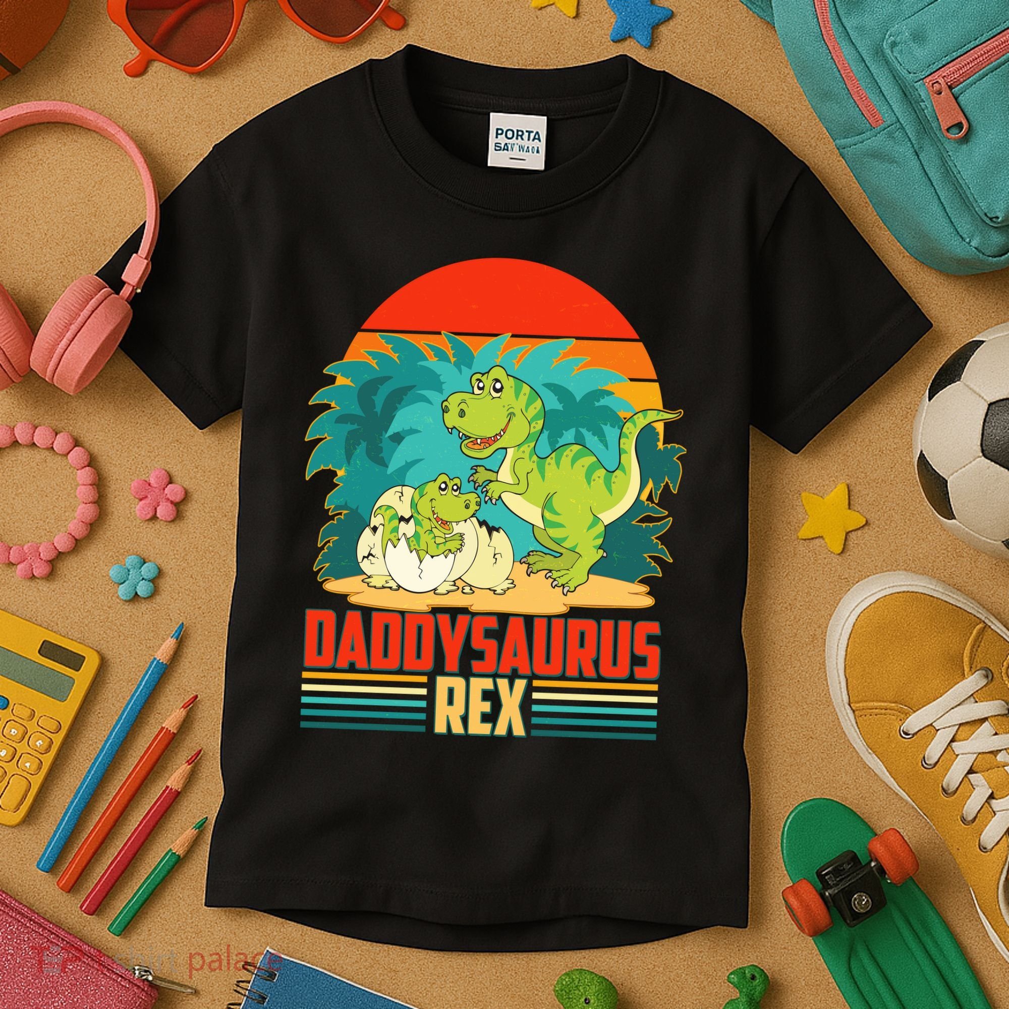 Funny Cute Daddysaurus Rex Kids T-Shirt