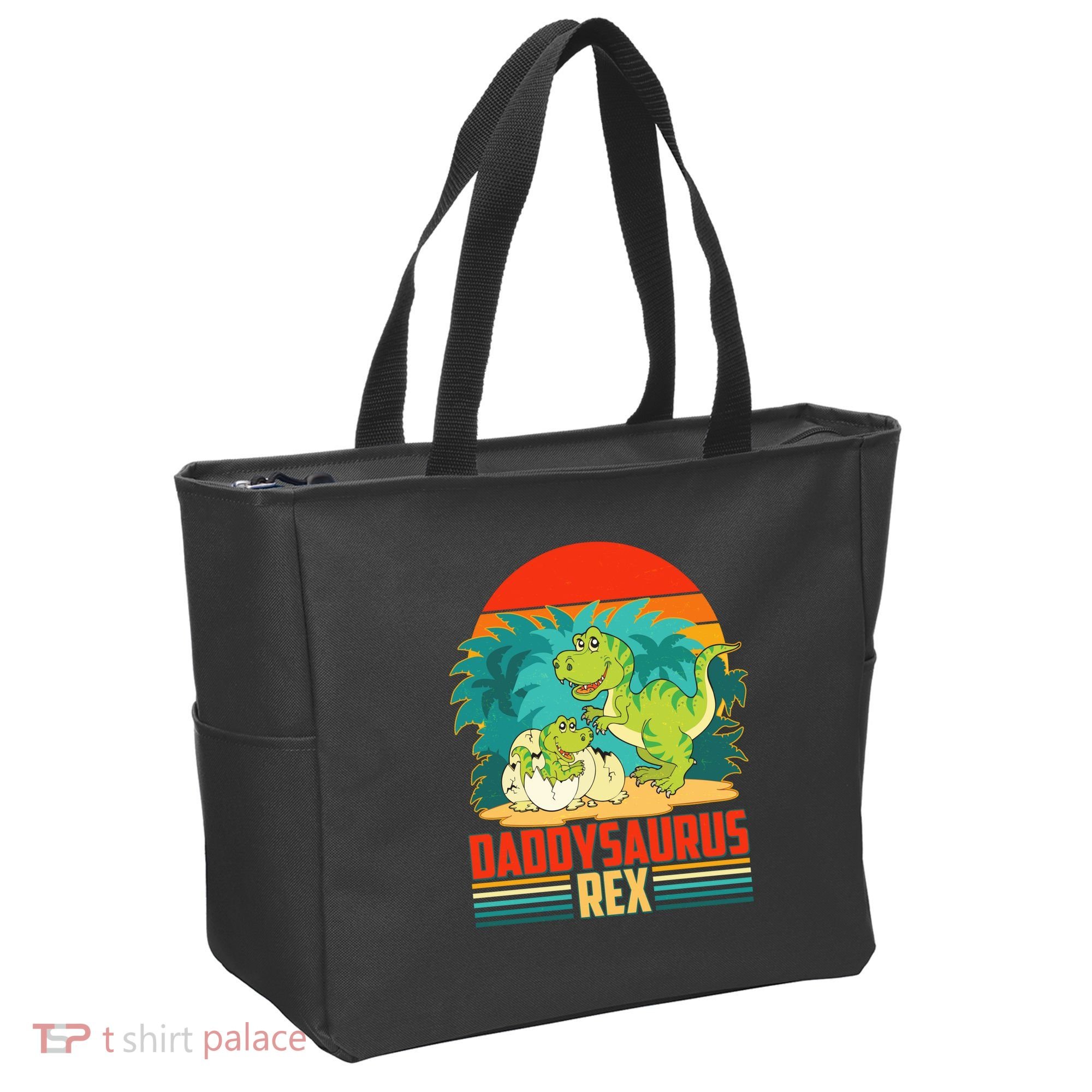 Funny Cute Daddysaurus Rex Tote Bag