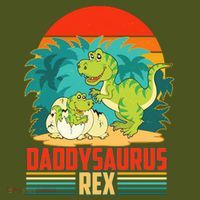 Funny Cute Daddysaurus Rex Backpack thumb 2