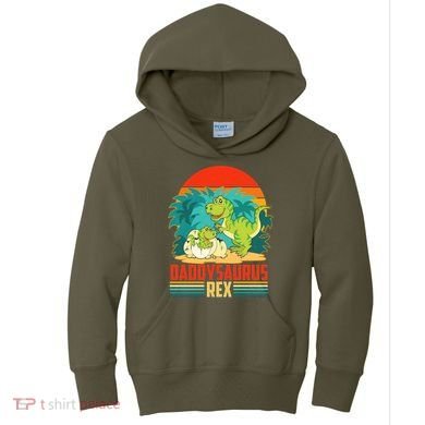 Funny Cute Daddysaurus Rex Kids Hoodie