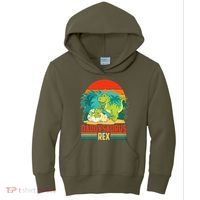 Funny Cute Daddysaurus Rex Kids Hoodie thumb 0