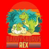Funny Cute Daddysaurus Rex Santa Hat thumb 1