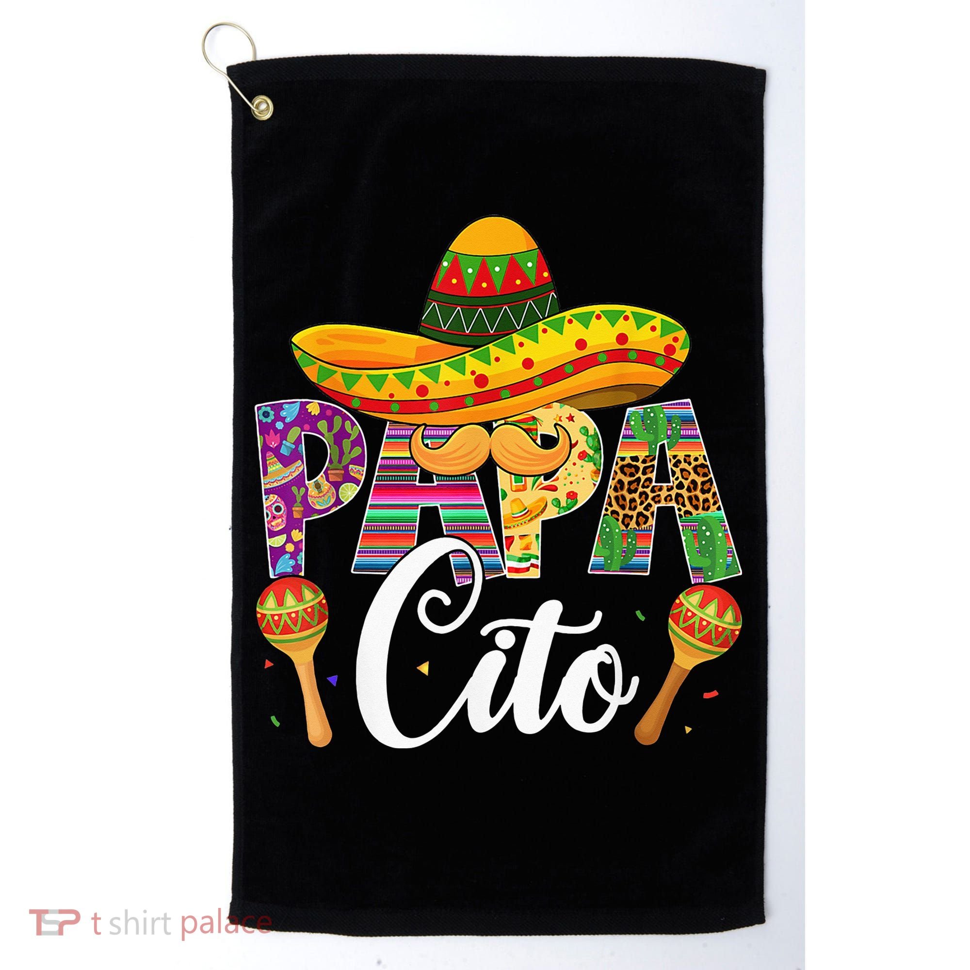 Funny Cinco De Mayo Papacito Festival Leopard Lover Classic Golf Towel