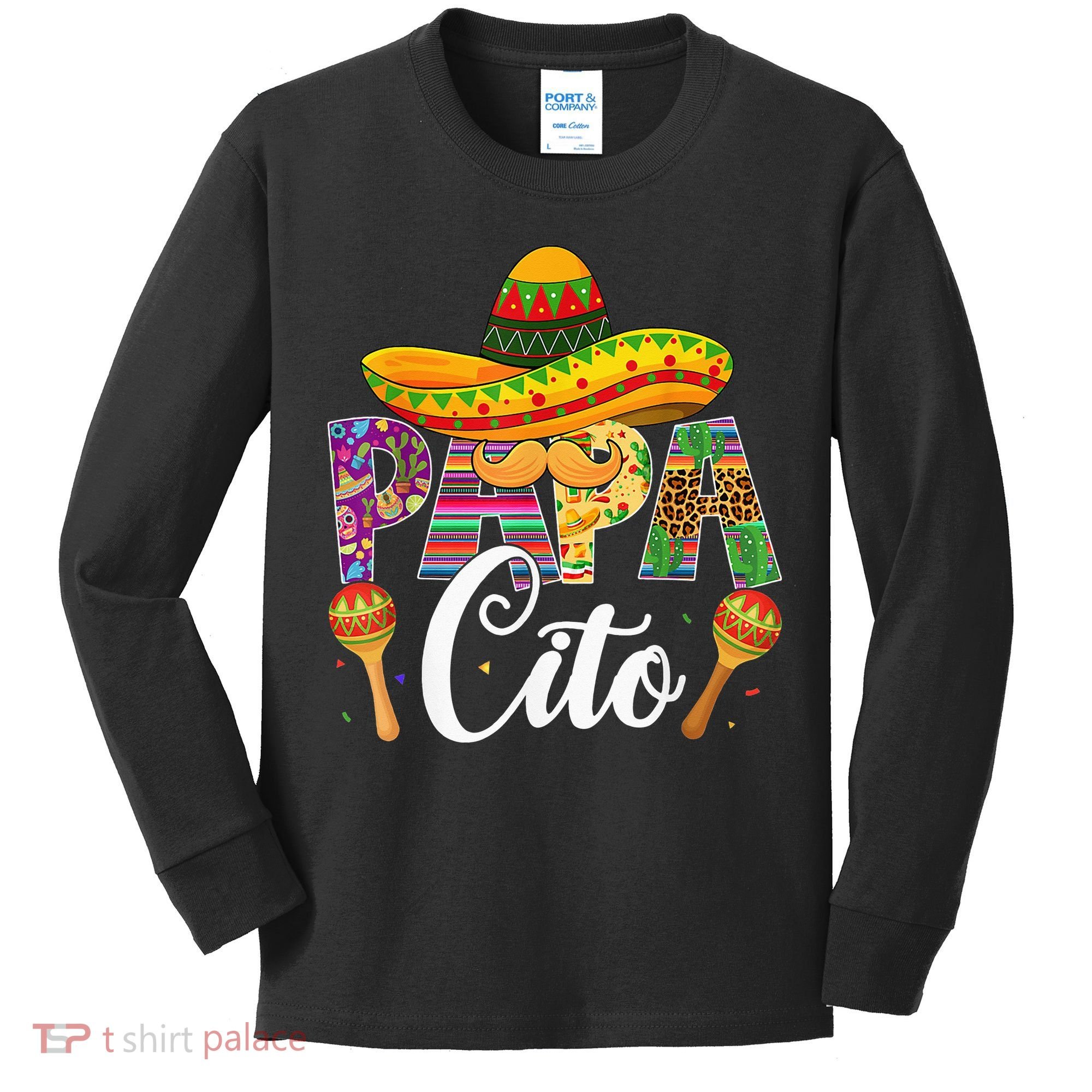 Funny Cinco De Mayo Papacito Festival Leopard Lover Classic Kids Long Sleeve Shirt