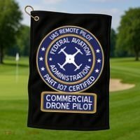 Faa Commercial Drone Pilot Gift Golf Towel thumb 1