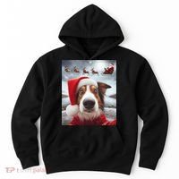 Funny Christmas Dog With Santa Dog Selfie With Santa Hoodie thumb 0