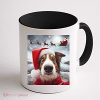 Funny Christmas Dog With Santa Dog Selfie With Santa Coffee Mug thumb 1