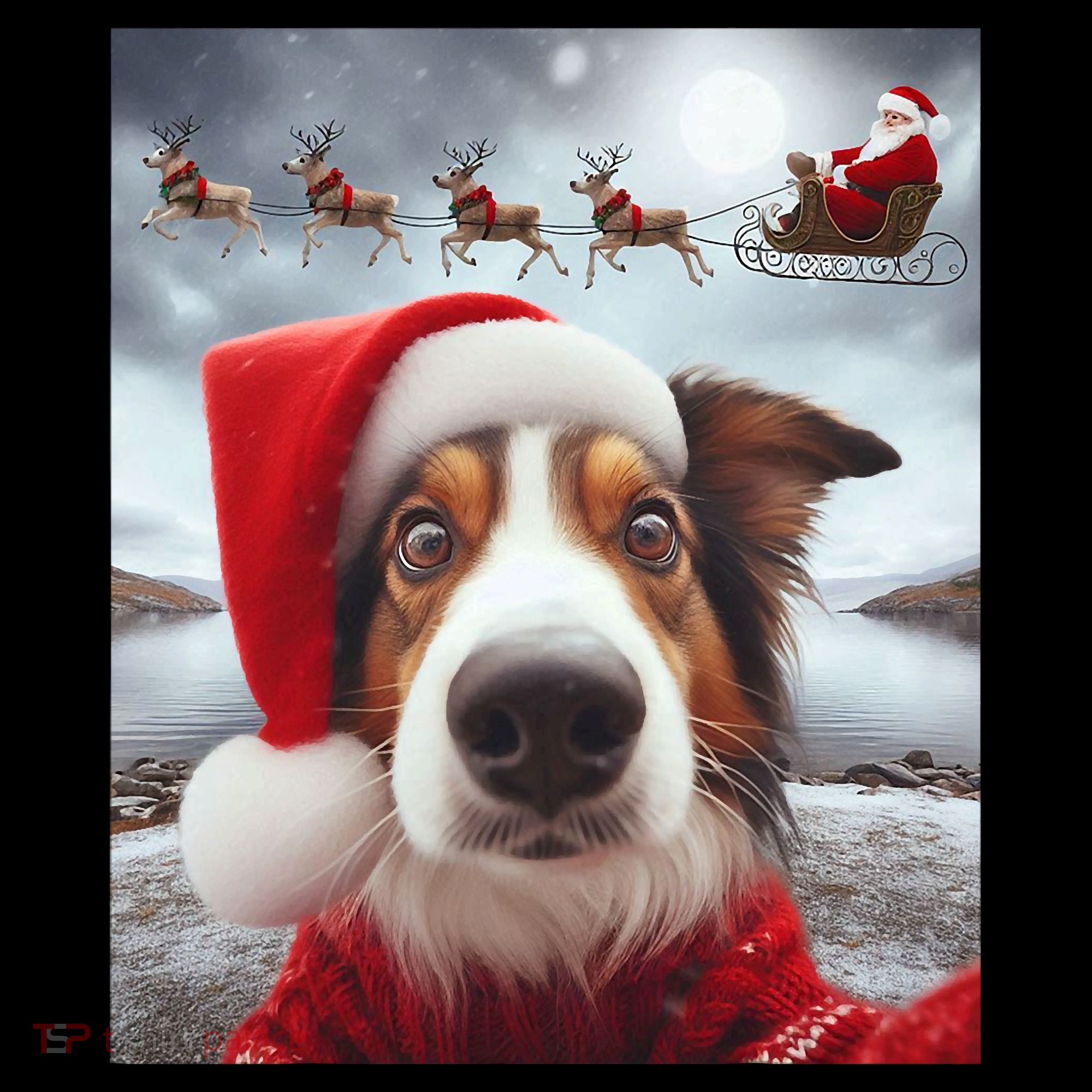 Funny Christmas Dog With Santa Dog Selfie With Santa Coffee Mug