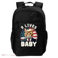 Funny Cat Donald Trump 9 Lives Baby Backpack thumb 0