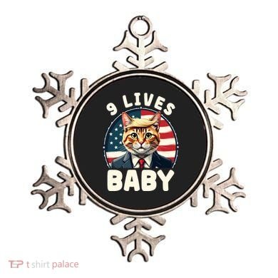 Funny Cat Donald Trump 9 Lives Baby Ornament