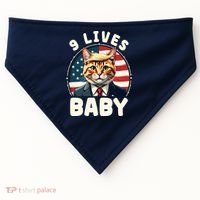 Funny Cat Donald Trump 9 Lives Baby USA-Made Doggie Bandana thumb 0