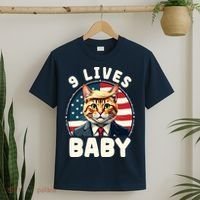 Funny Cat Donald Trump 9 Lives Baby T-Shirt thumb 2