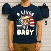 Funny Cat Donald Trump 9 Lives Baby T-Shirt thumb 6