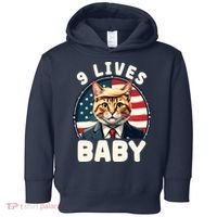 Funny Cat Donald Trump 9 Lives Baby Toddler Hoodie thumb 0