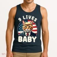 Funny Cat Donald Trump 9 Lives Baby Tank Top thumb 3
