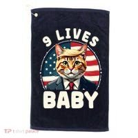 Funny Cat Donald Trump 9 Lives Baby Golf Towel thumb 0