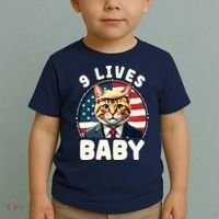 Funny Cat Donald Trump 9 Lives Baby Toddler T-Shirt thumb 2