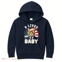 Funny Cat Donald Trump 9 Lives Baby Kids Hoodie thumb 0