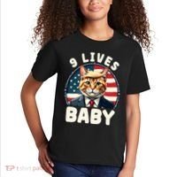 Funny Cat Donald Trump 9 Lives Baby Kids T-Shirt thumb 2