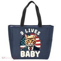 Funny Cat Donald Trump 9 Lives Baby Tote Bag thumb 0