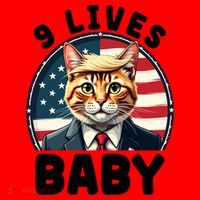 Funny Cat Donald Trump 9 Lives Baby Santa Hat thumb 1