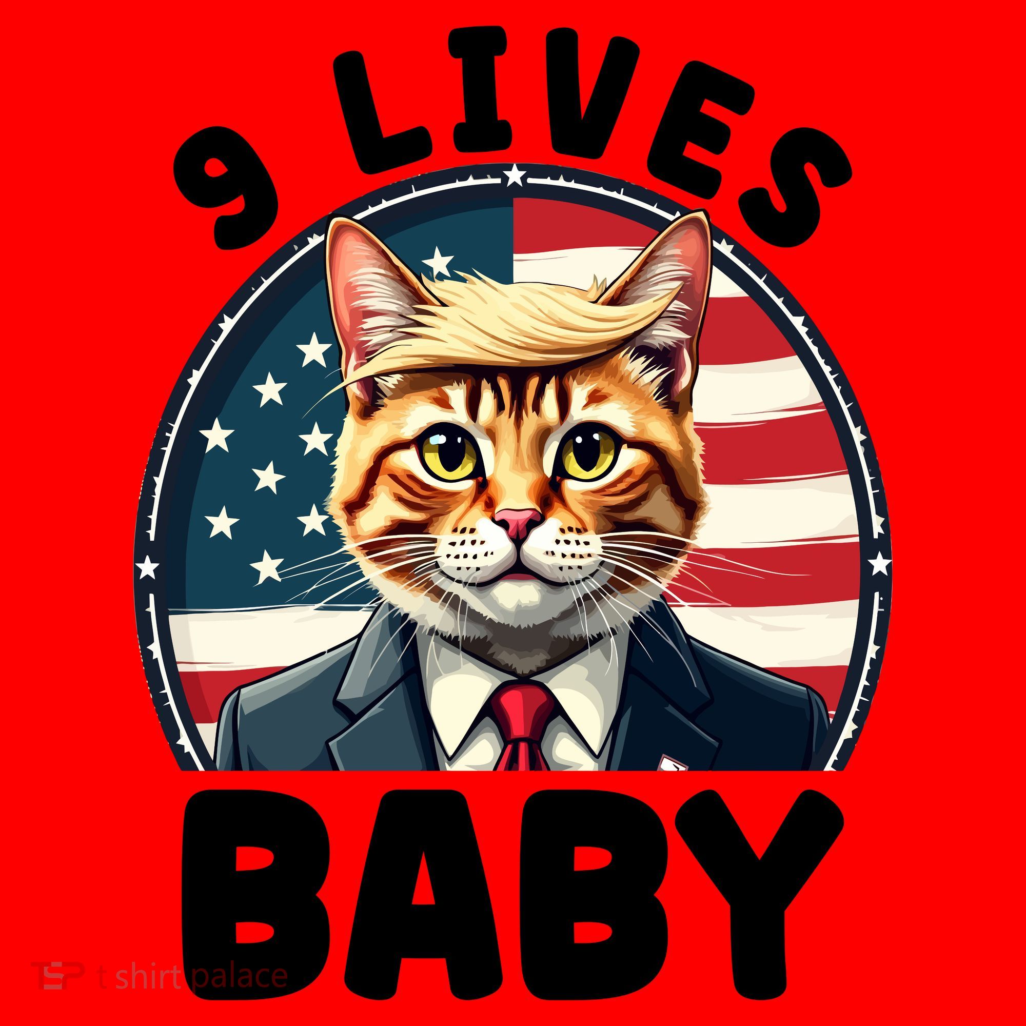 Funny Cat Donald Trump 9 Lives Baby Santa Hat
