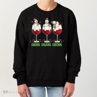 Funny Christmas Drink Drank Drunk Snowmen Women's Sweatshirt thumb 0