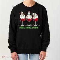 Funny Christmas Drink Drank Drunk Snowmen Women's Sweatshirt thumb 0