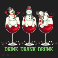 Funny Christmas Drink Drank Drunk Snowmen Women's Sweatshirt thumb 2
