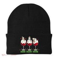 Funny Christmas Drink Drank Drunk Snowmen Beanie thumb 0