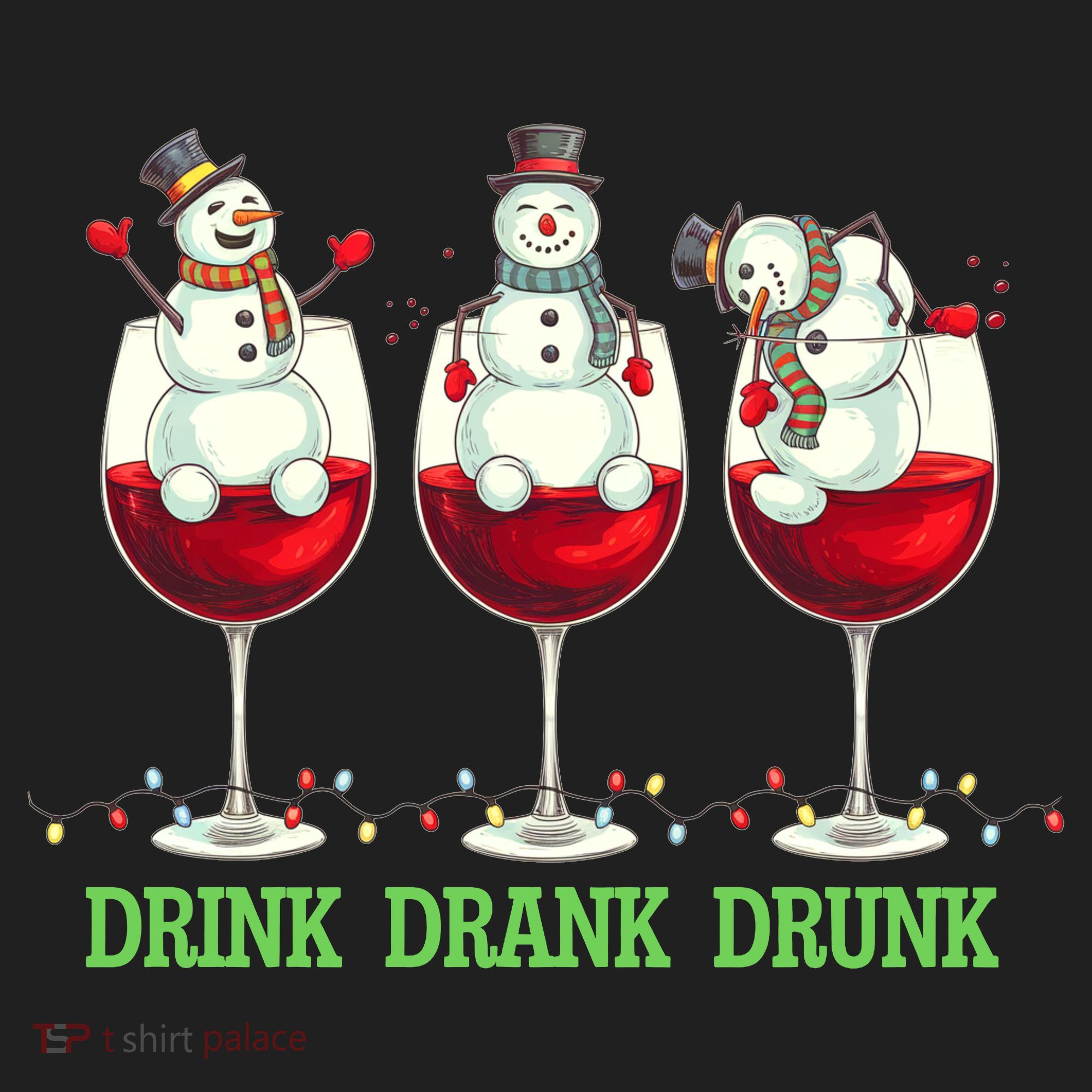 Funny Christmas Drink Drank Drunk Snowmen Beanie