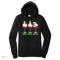 Funny Christmas Drink Drank Drunk Snowmen Women's Hoodie thumb 0