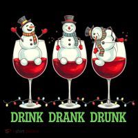 Funny Christmas Drink Drank Drunk Snowmen Women's Hoodie thumb 2