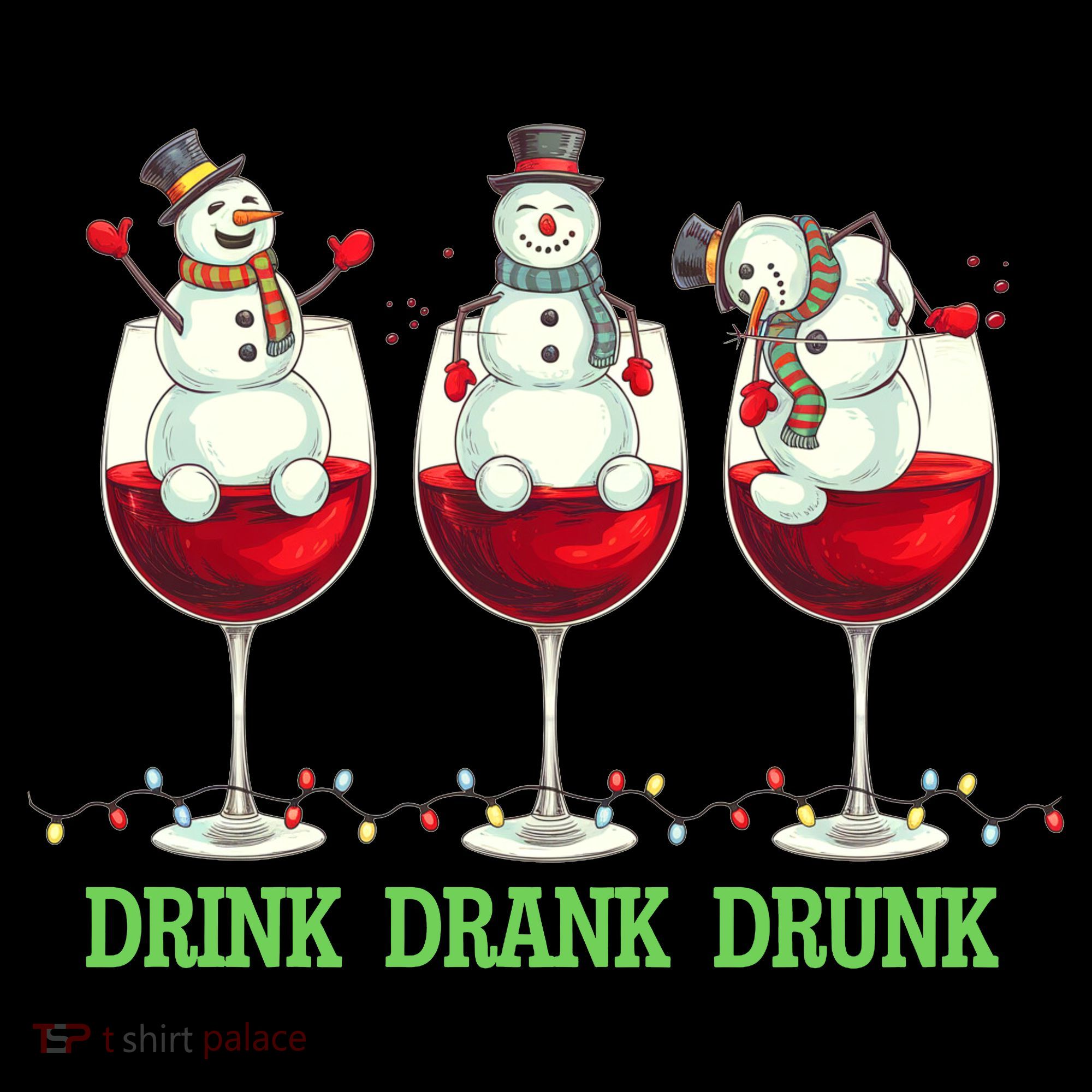 Funny Christmas Drink Drank Drunk Snowmen Women's Hoodie