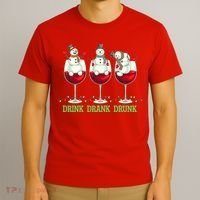 Funny Christmas Drink Drank Drunk Snowmen T-Shirt thumb 3