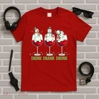 Funny Christmas Drink Drank Drunk Snowmen T-Shirt thumb 5