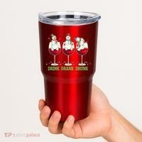 Funny Christmas Drink Drank Drunk Snowmen Tumbler thumb 2