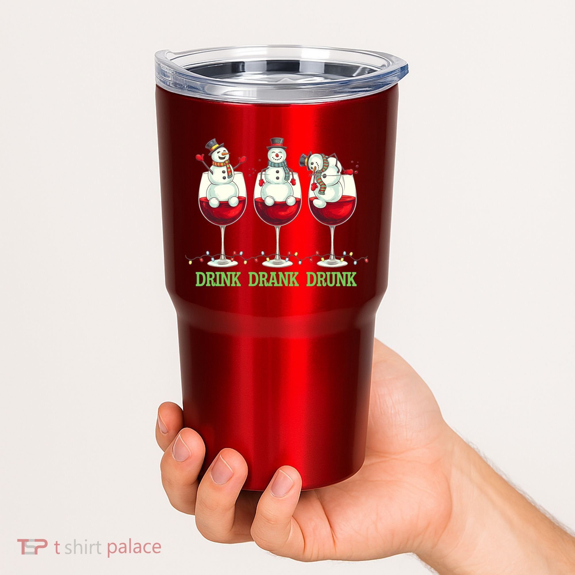 Funny Christmas Drink Drank Drunk Snowmen Tumbler